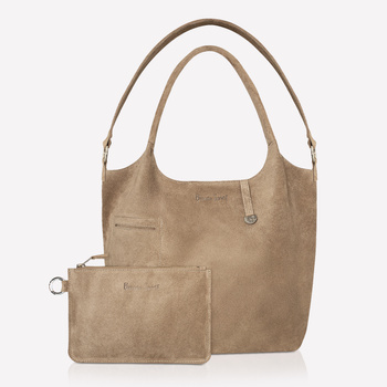 Torba ze skóry zamszowej beż NO. 232