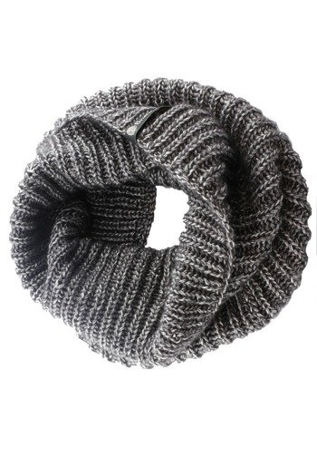 Black silver cowl merino wool.