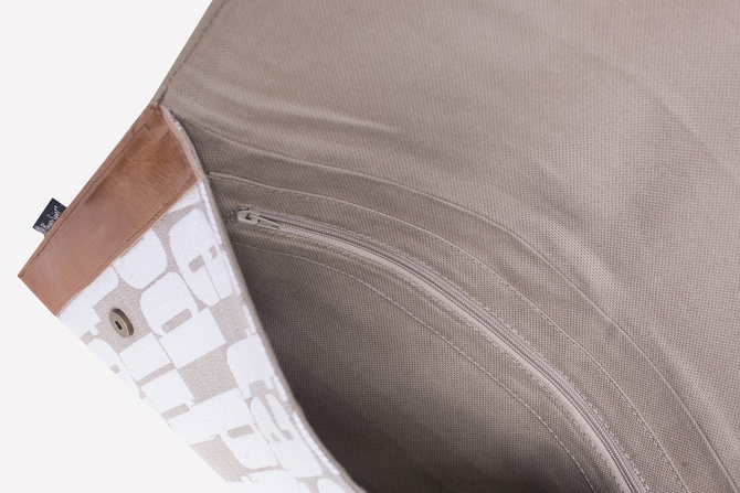 Kopertówka słowa gruba skóra, żakard słowa jasna NO.134