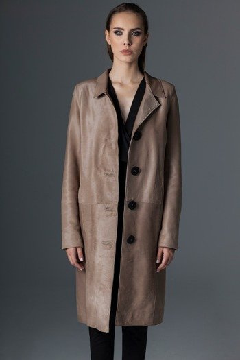 Sand Beige Calf Hair Coat