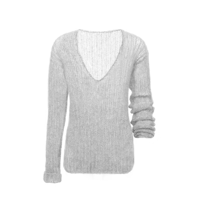 Silk soft ashy sweater knitted by hand NO.305