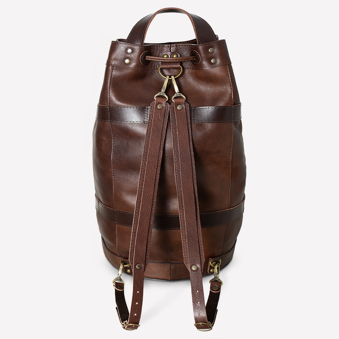 Plecak, worek żeglarski, torba podróżna z surowej, grubej skóry z uchwytami vintage NO.181