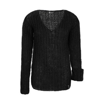 Mohair gray oversized sweater knitted by hand NO.318