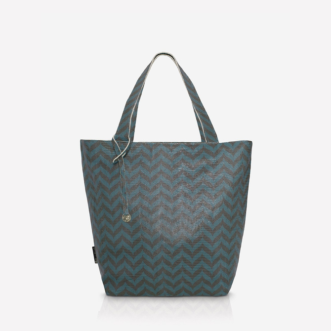 Leather shopper bag  chevron NO.107