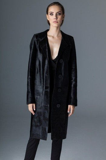 Black Calf Hair Coat