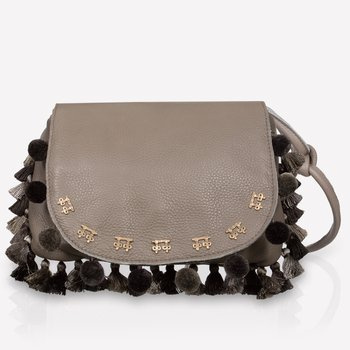 Torba crossbody skórzana beżowa boho NO. 154